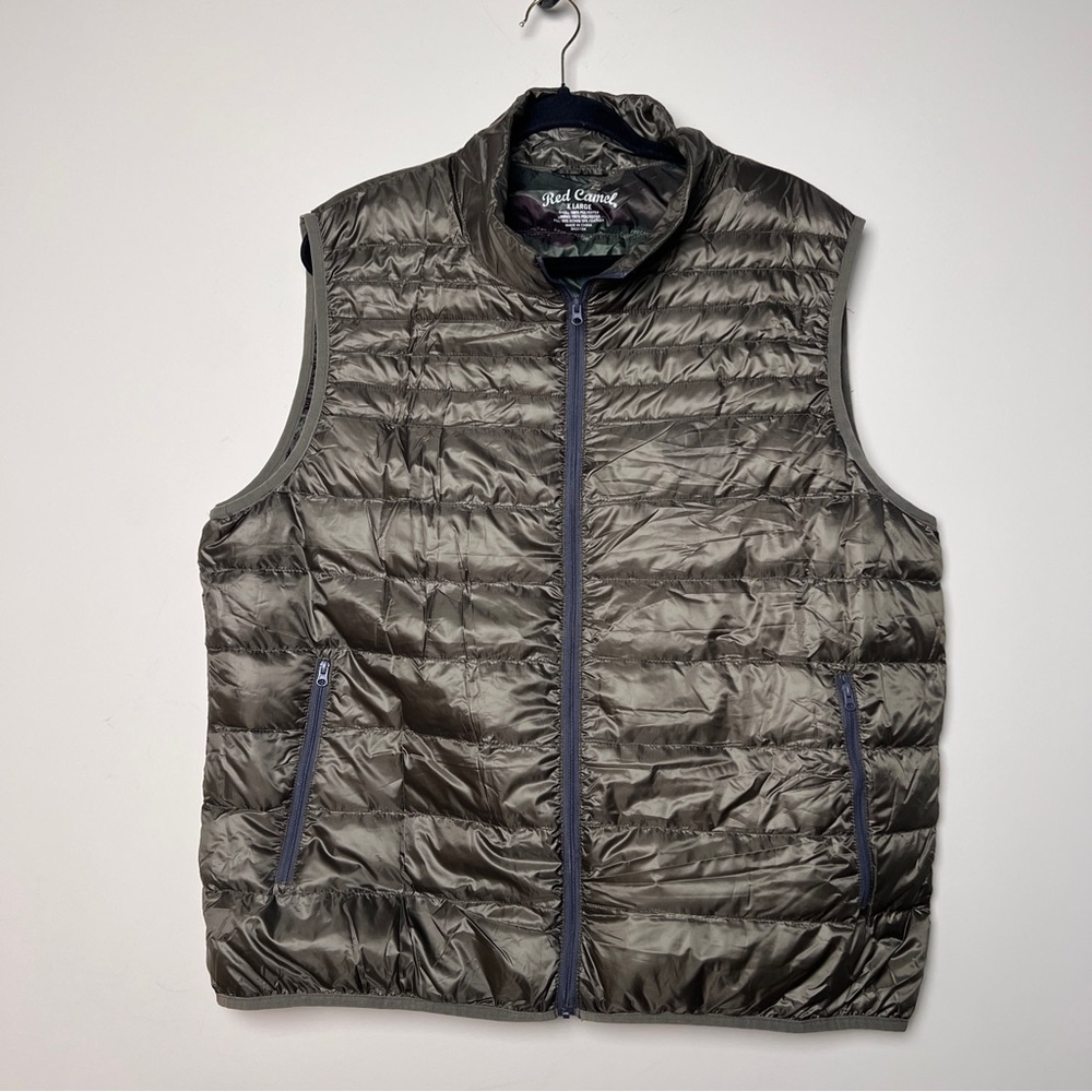 Red Camel camouflage print liner down puffer vest men’s XL 90% down